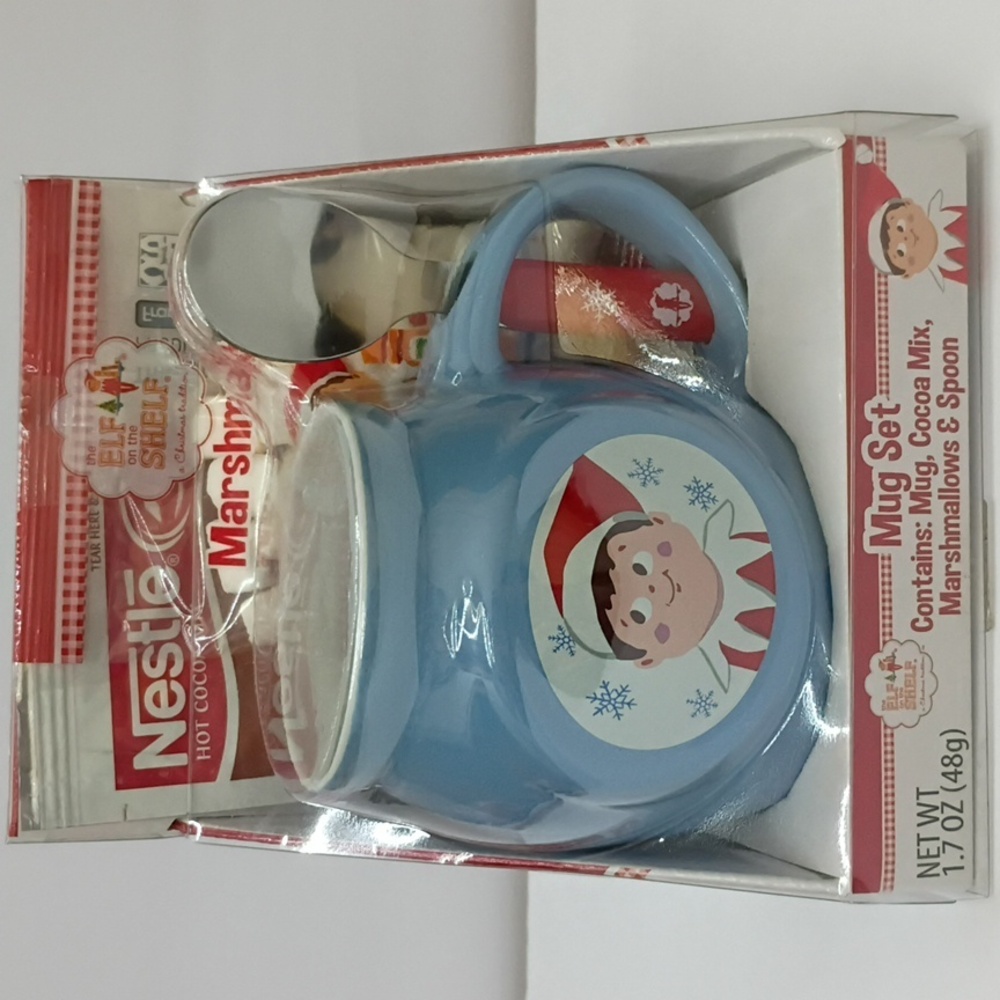 Frankford Candy The Elf on the Shelf Blue Christmas Mug & Spoon Holiday Gift Set